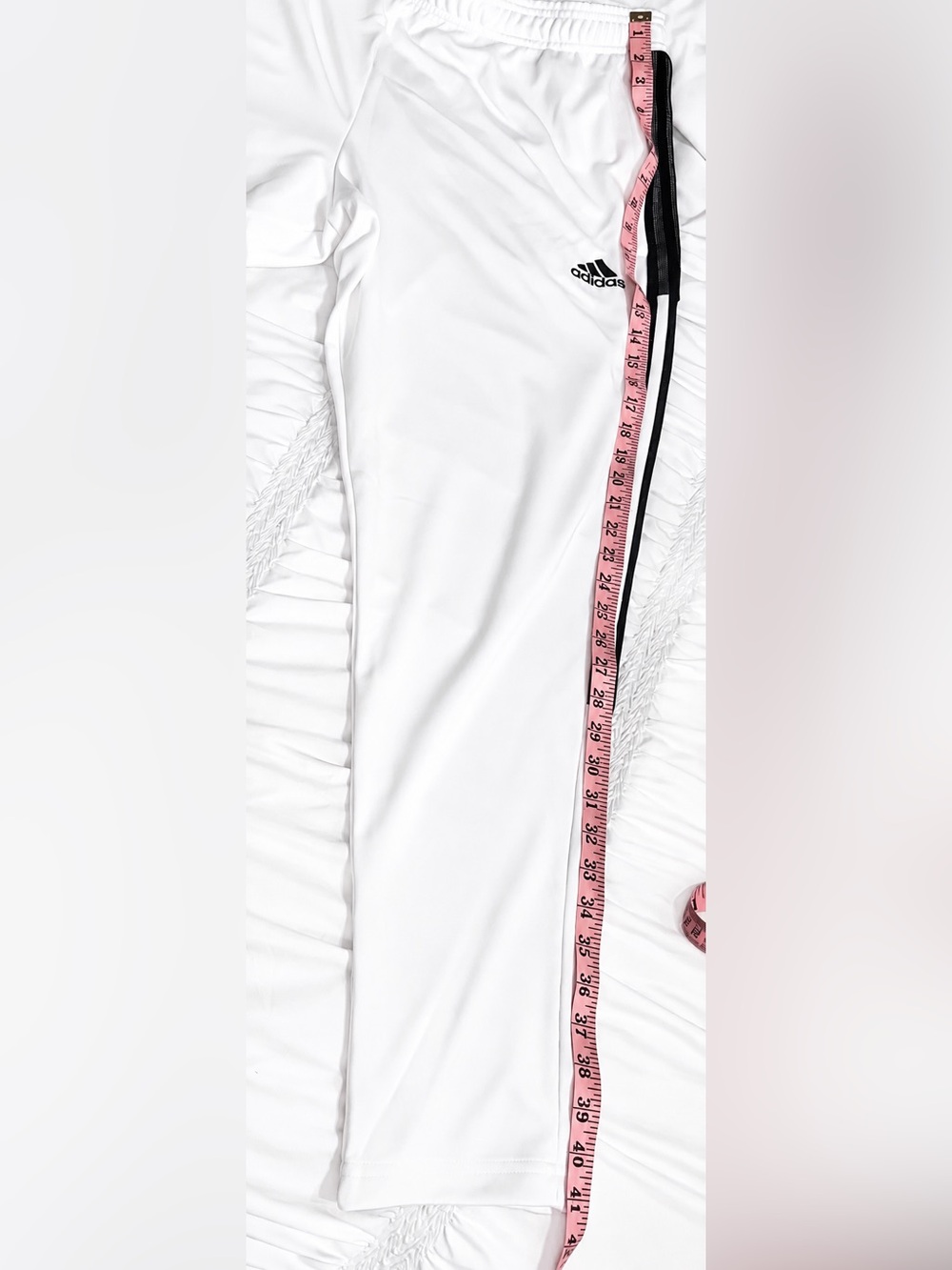 adidas White Track Joggers with Black Side Stripes - Picture 4 of 4